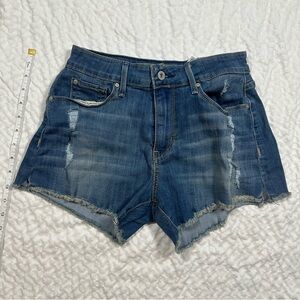 Signature by Levi Strauss Distressed Fringe Denim High Rise Shorts Women’s 2